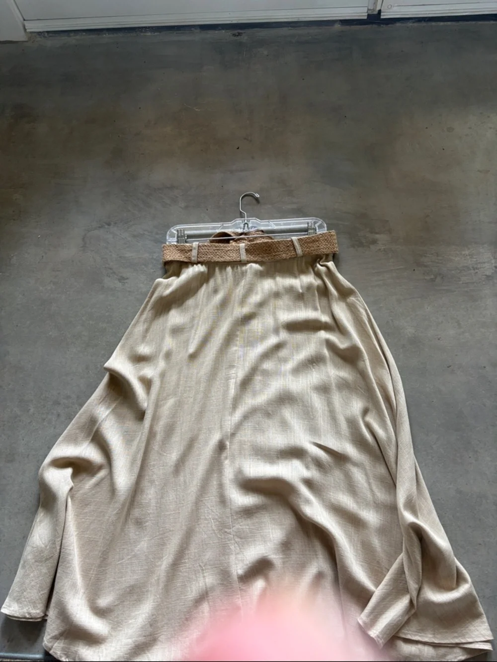 Philosophy Beige Button-Front Midi Skirt with Belt - Picture 4 of 5